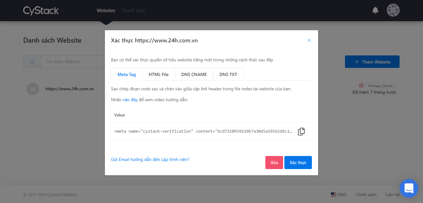Bảo mật Website với CyStack Web Shield