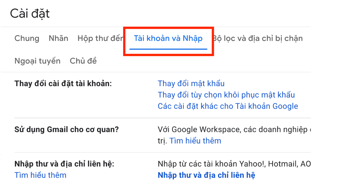 chọn tài khoản và nhập để thay đổi mật khẩu