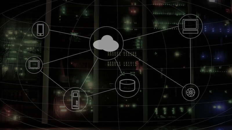 Illustration of a cloud computing structure in which many systems are connected together