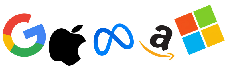 Logos of several big tech companies