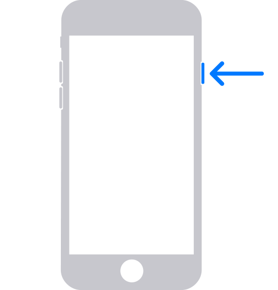 An arrow points to the side of a smartphone