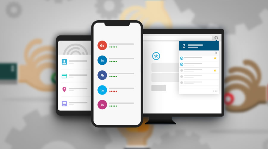 Illustrations of a desktop monitor and two smartphones.