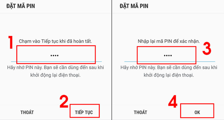 Nhập mật khẩu cũ và mới