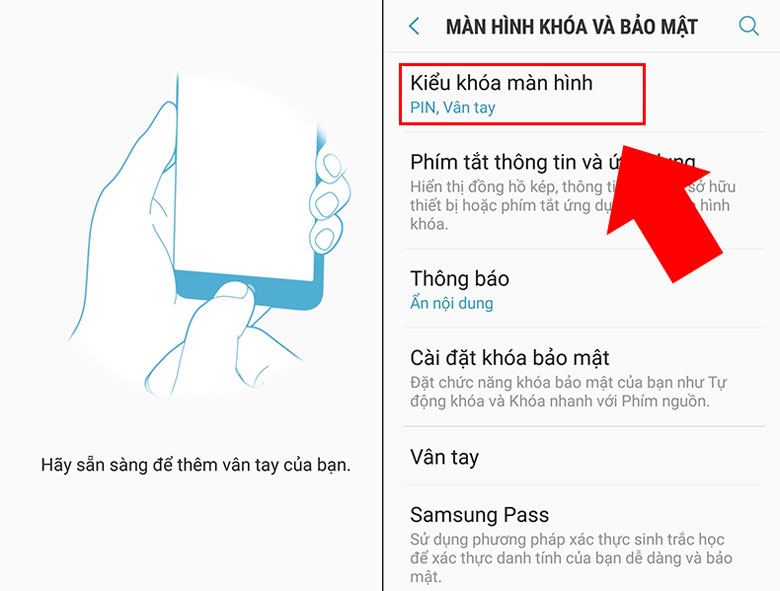 Hoàn thành thay đổi mật khẩu Samsung