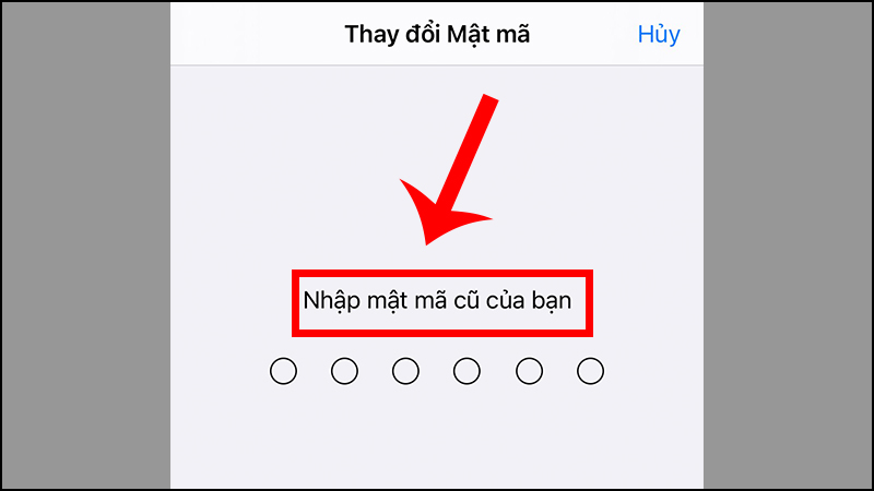 Nhập mật khẩu cũ và tiến hành đổi mật khẩu iPhone