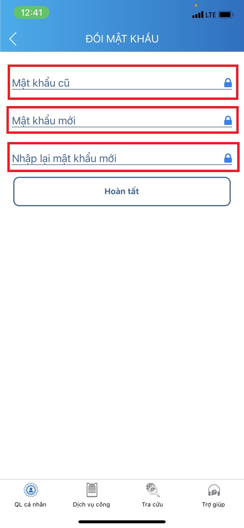 Nhập thông tin đăng nhập VssID