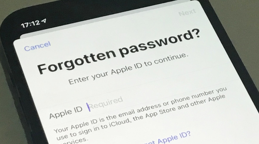 reset apple id password