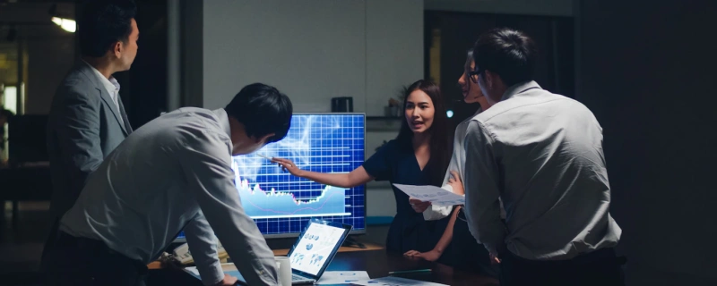 A team discussing in an office