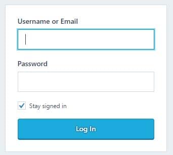 Form đăng nhập gồm 2 input username và password.